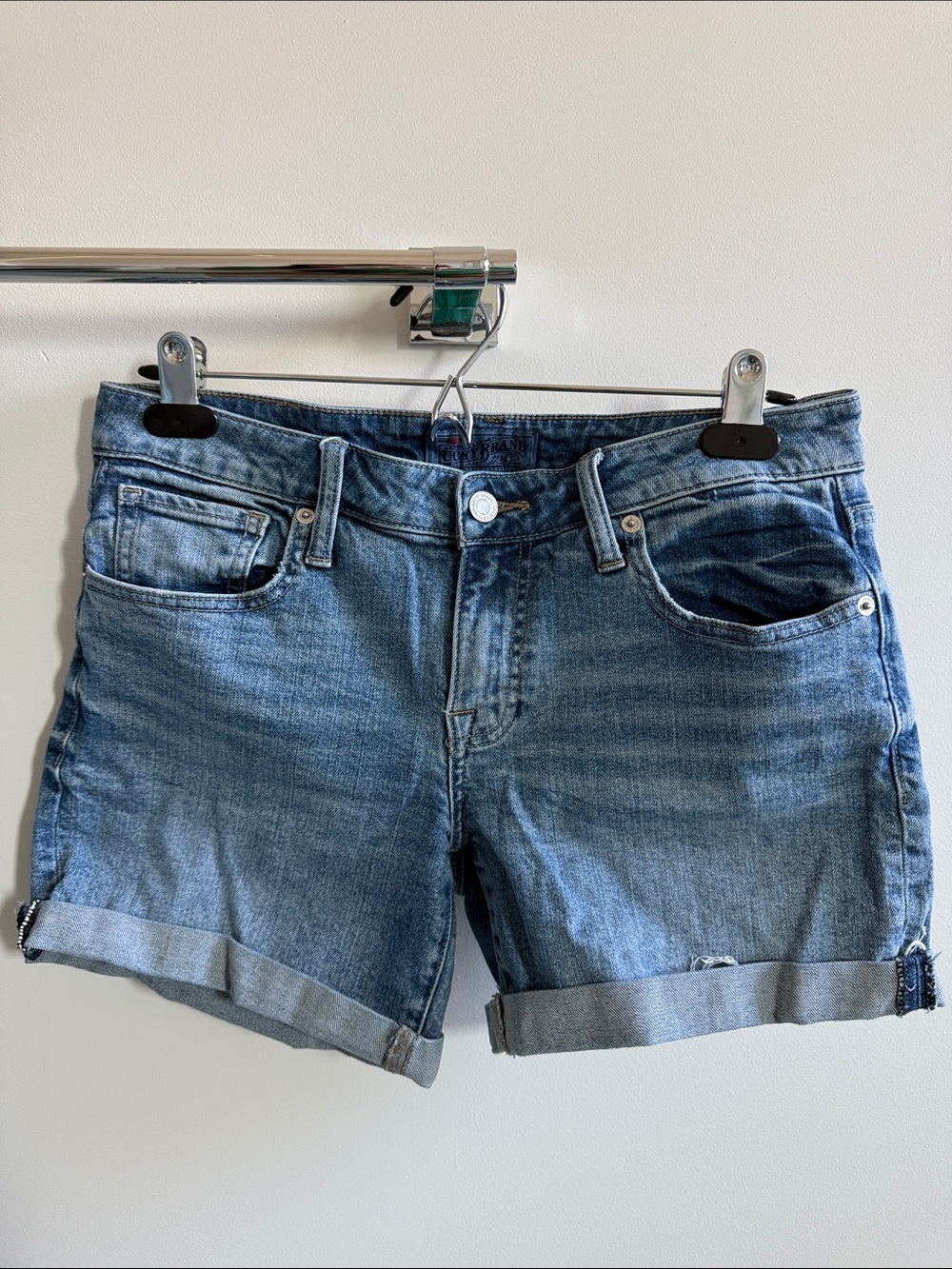 Lucky Brand Cuffed Denim Shorts - Medium Blue